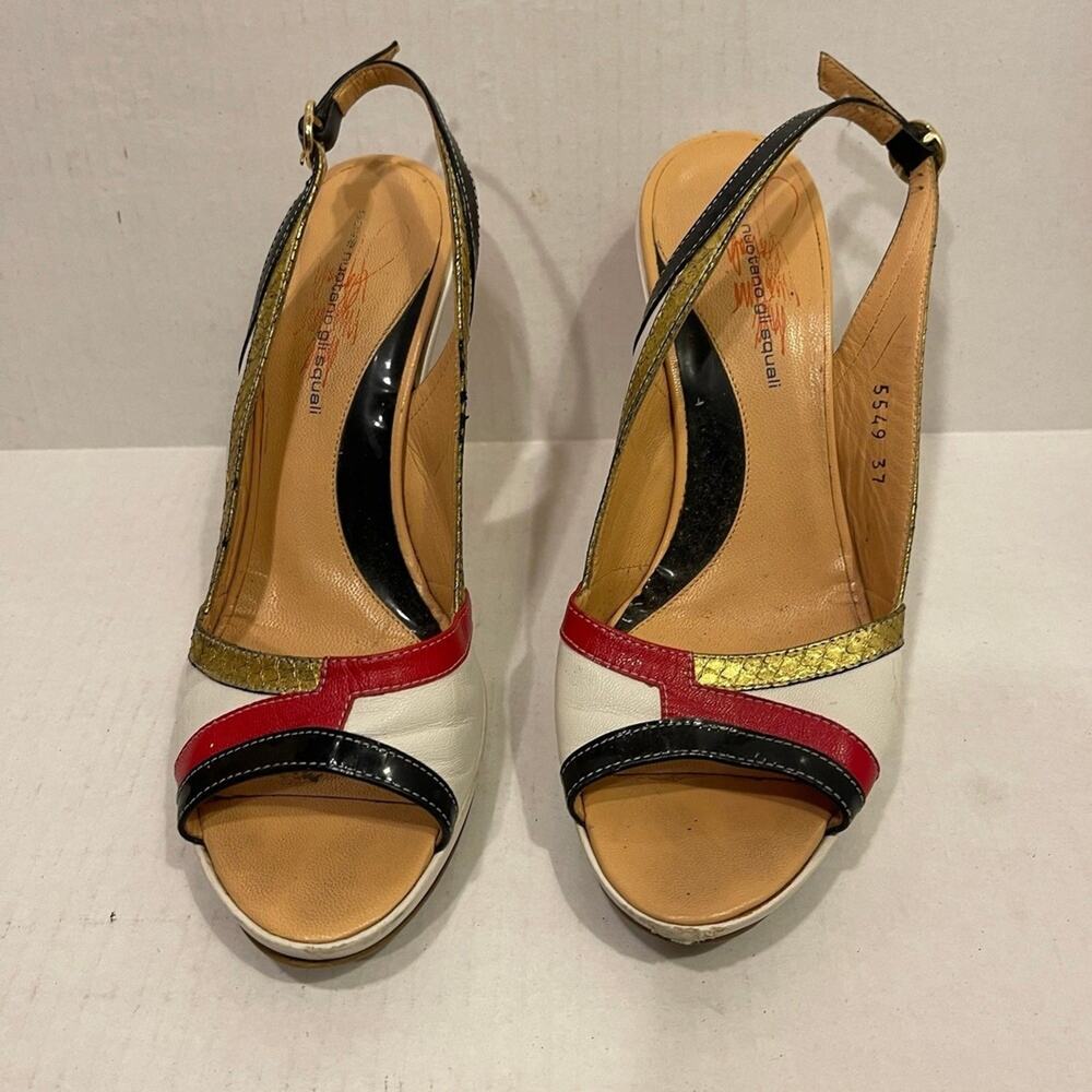 USA Dove Nuotano Gli Squali shoe Size EU 37 = US 6.5 color,white and blue + gold